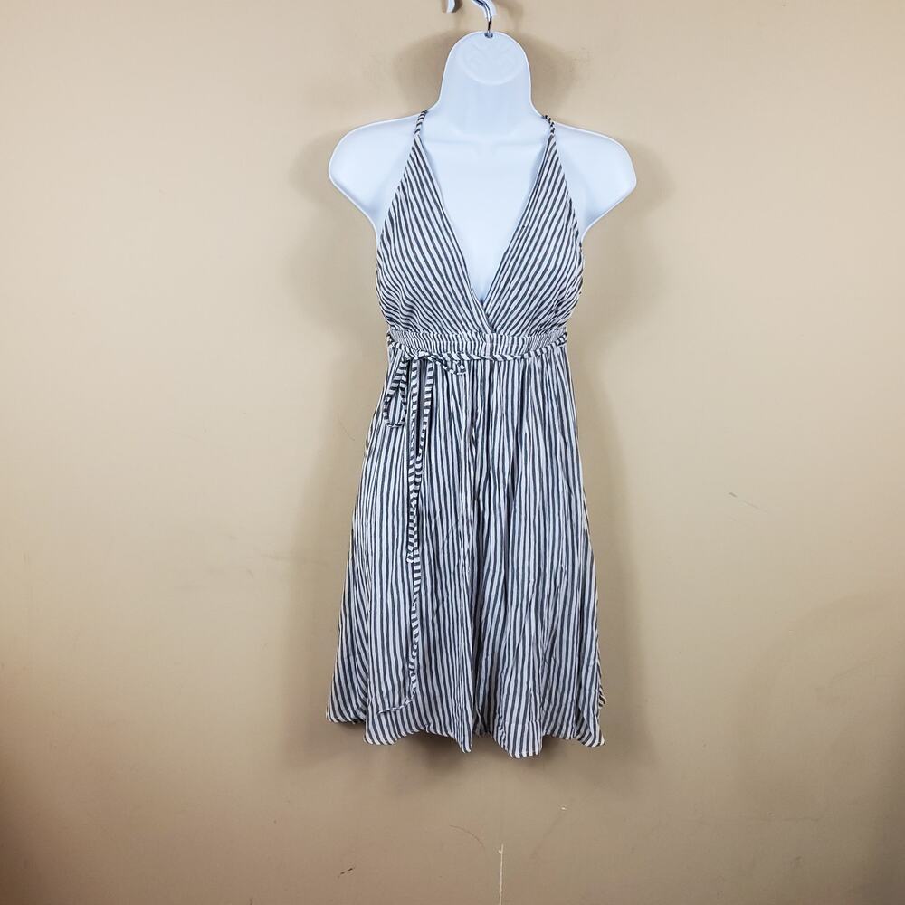 Elan Strappy Back Striped Fit and Flare Dress Size XS